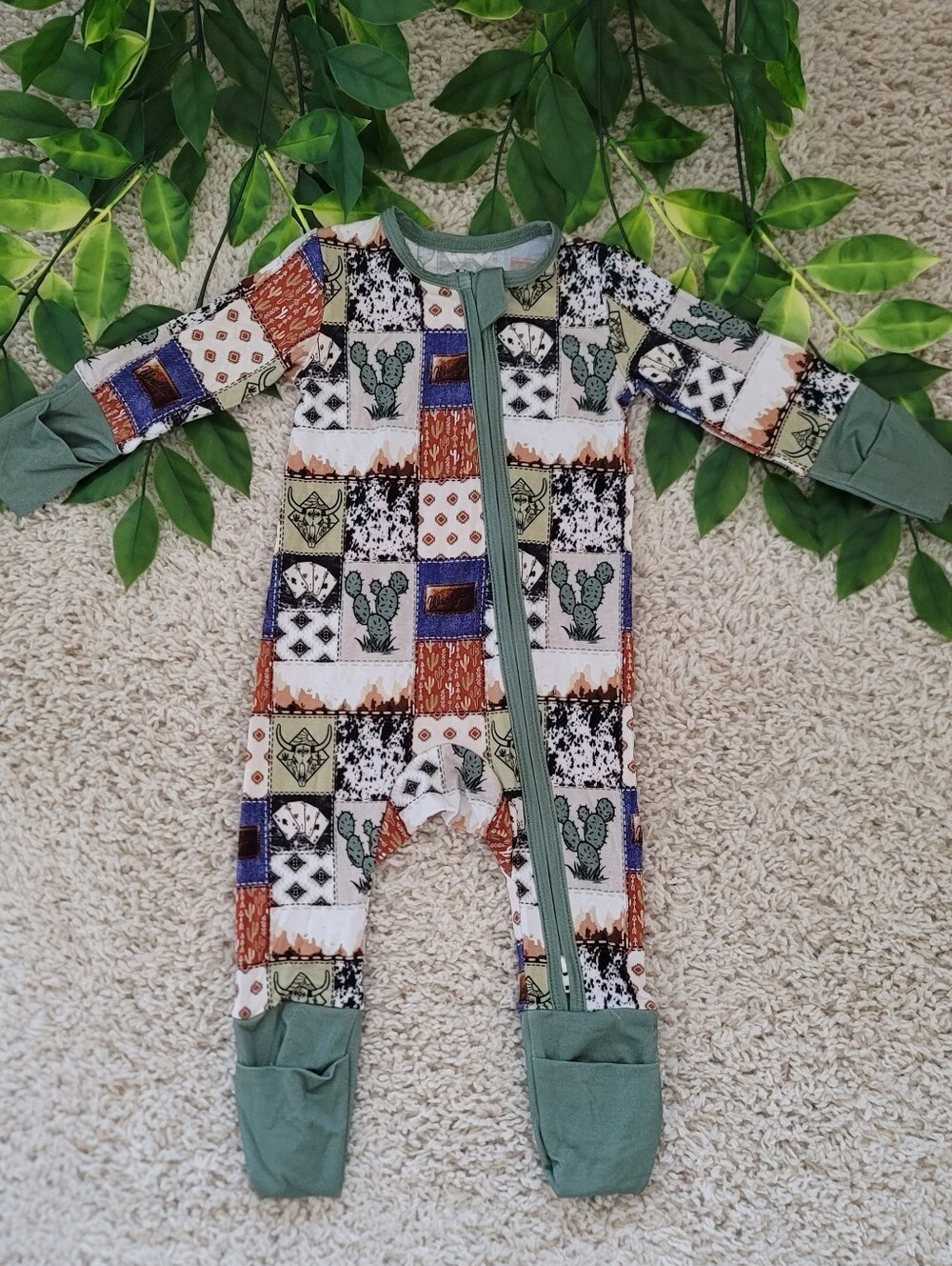 Toddler Boy Western Patchwork Sleeper (3-6 Months)